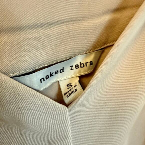 Naked Zebra V-Neck Knotted Straps Light Mauve Blouse Shirt Adult Small - Picture 3 of 3